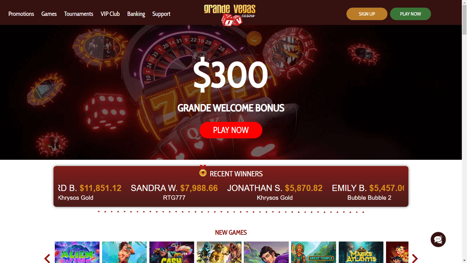 Grande Vegas Casino Desktop screenshot